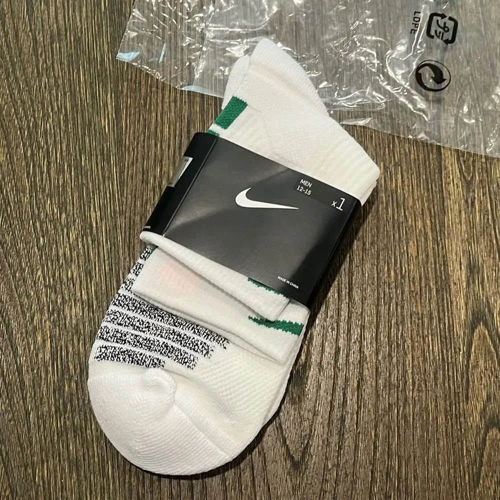 NWT Nike Mens Swoosh NBA Authentic Team Issued Ankle Socks White Green Size XL