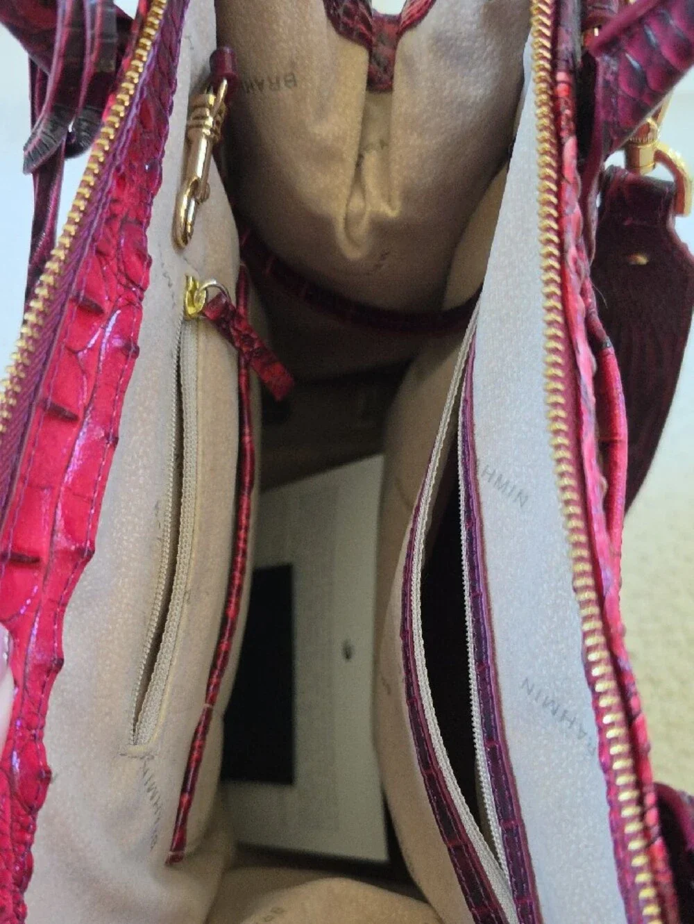 Brahmin finish strap silhouette