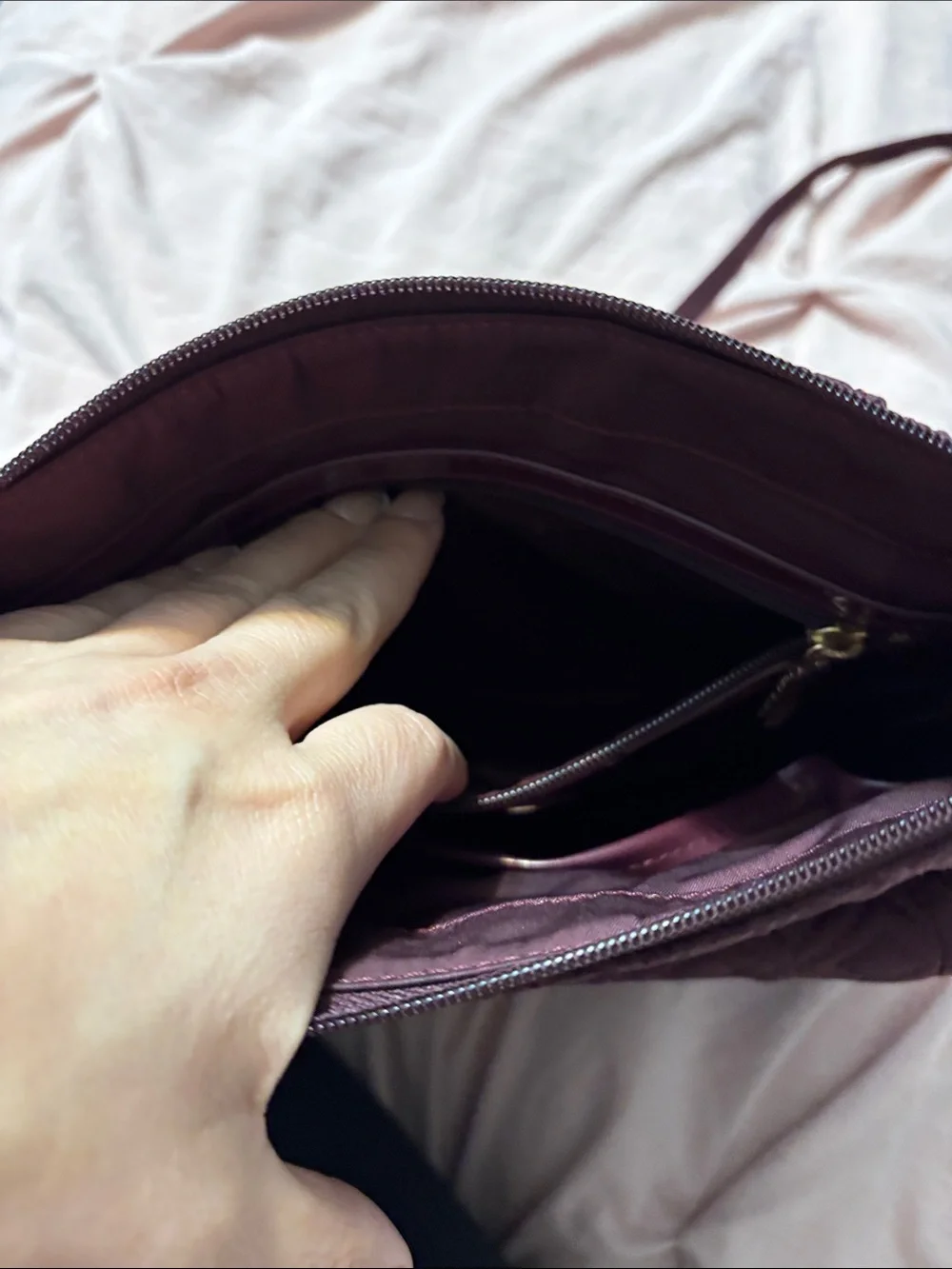 Tory Burch Quilted Crossbody in Plum