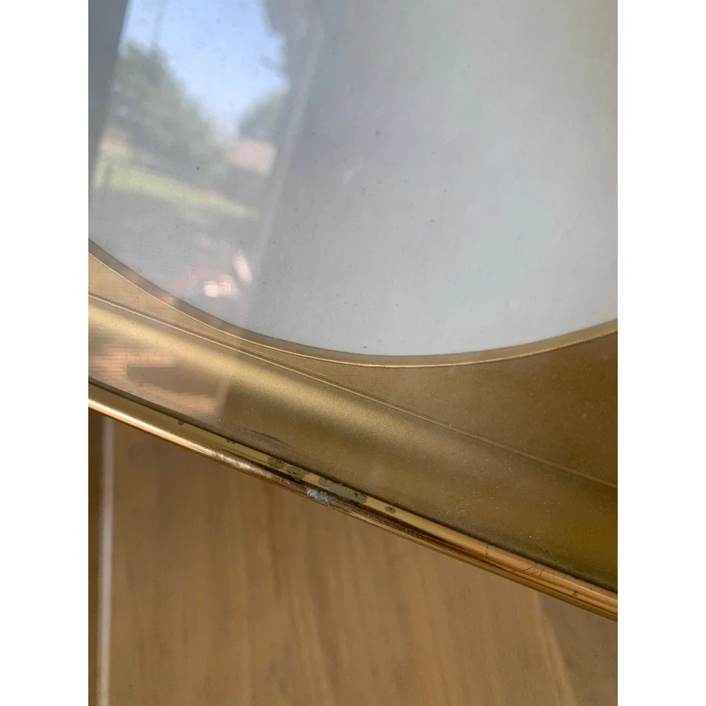 Vintage Gold Metal Photo Frame Oval Opening 8x10 Tabletop Wall Hanging Regency