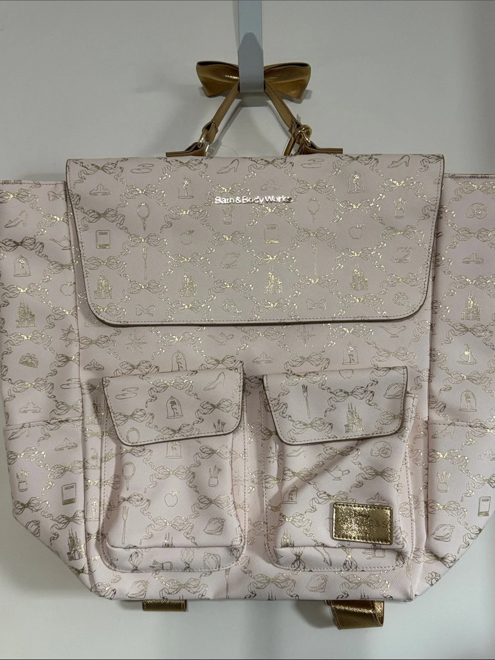 Bath & Body Works Blush Pink Backpack with Gold Accents