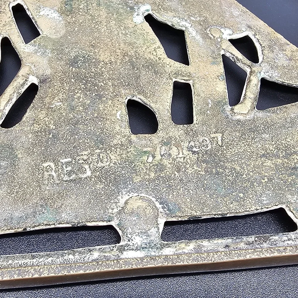 19th Century Victorian trivet, brass, bronze, galeon ship design, claw foot legs