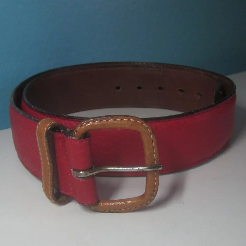 Dooney & Bourke Womens Vintage Red Leather Belt Size 30 28- 30