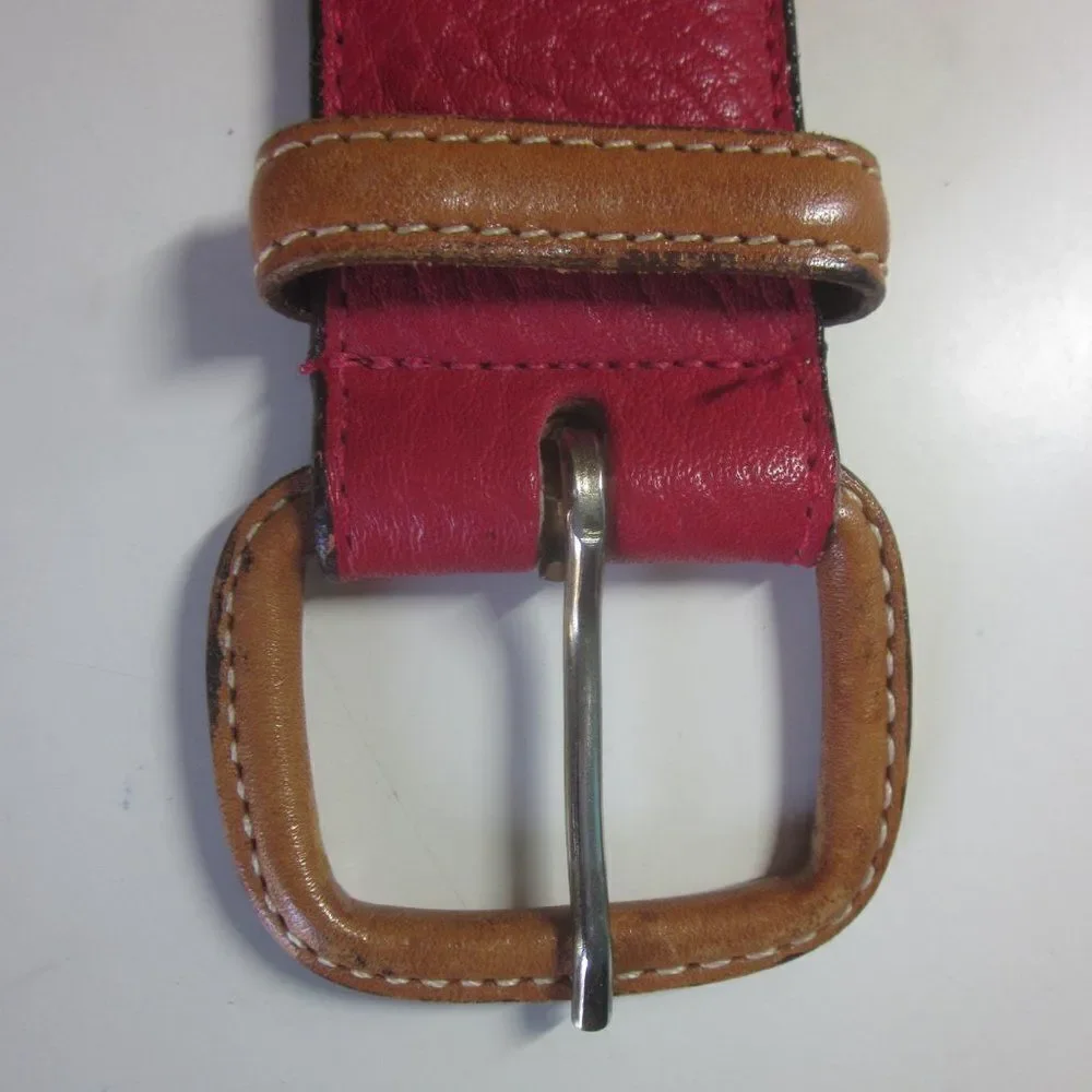 Dooney & Bourke Womens Vintage Red Leather Belt Size 30 28- 30