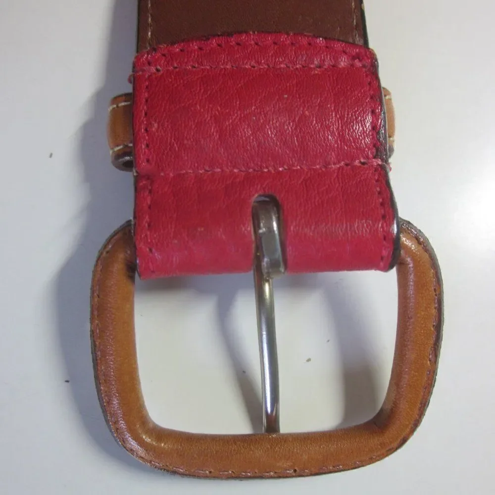 Dooney & Bourke Womens Vintage Red Leather Belt Size 30 28- 30