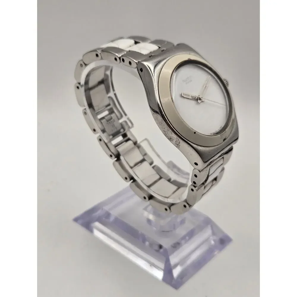Swatch Irony Quartz Watch White Dial Stainless Steel