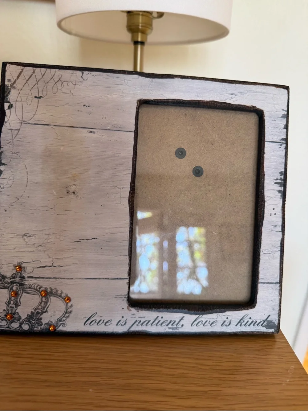 Love Is Patient Decorative Picture Frame - White and Brown