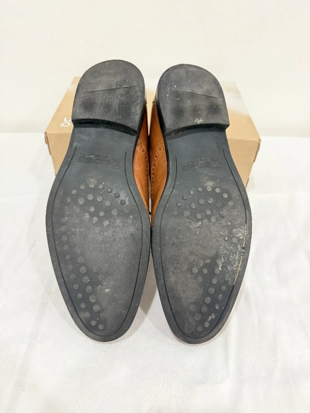 Used W/O Box! Men's Stacy Adams Leather Brown Tan Derby Dress Shoes Size 11