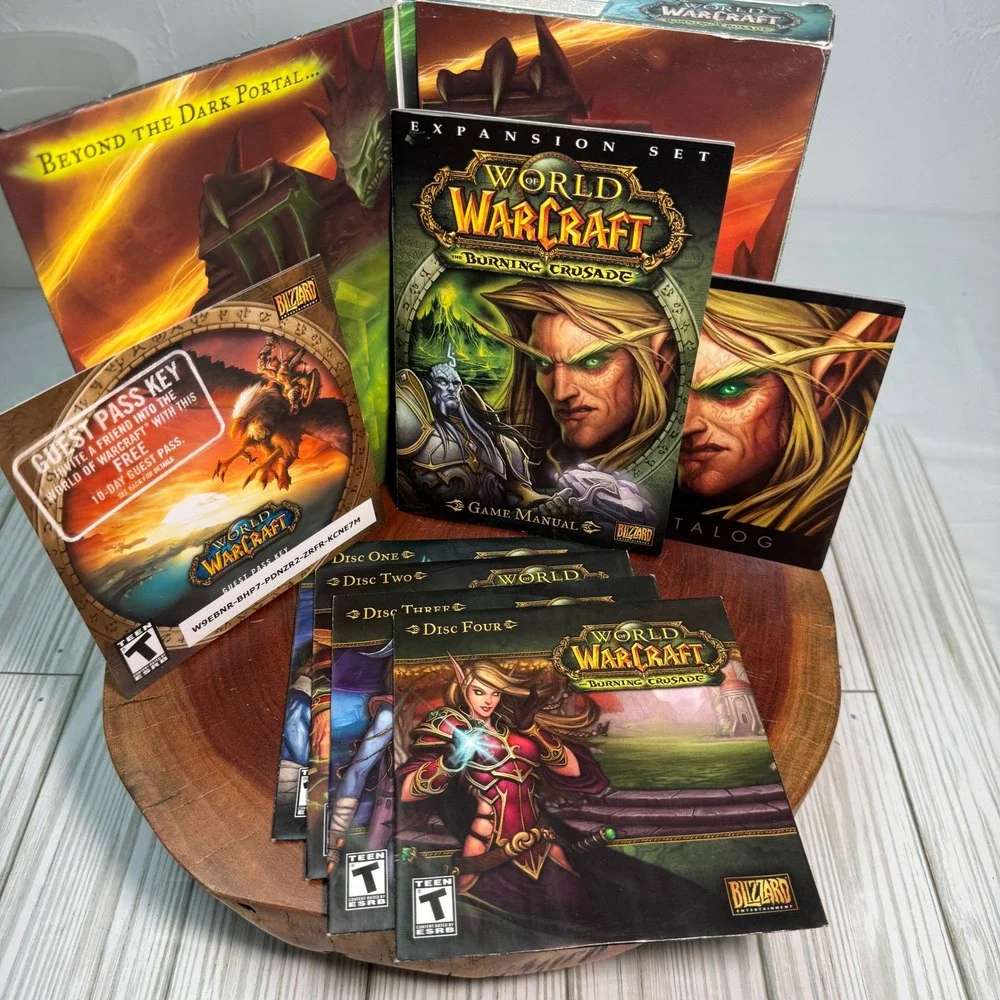 World of Warcraft The Burning Crusade Expansion Set PC Mac 4-Disc Manual Box Set