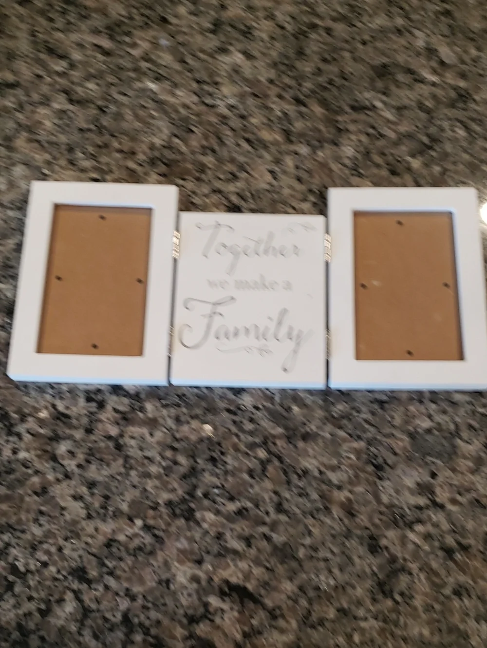 White Malden 'Together We Make a Family' Tri-Fold Hinged Photo Frame