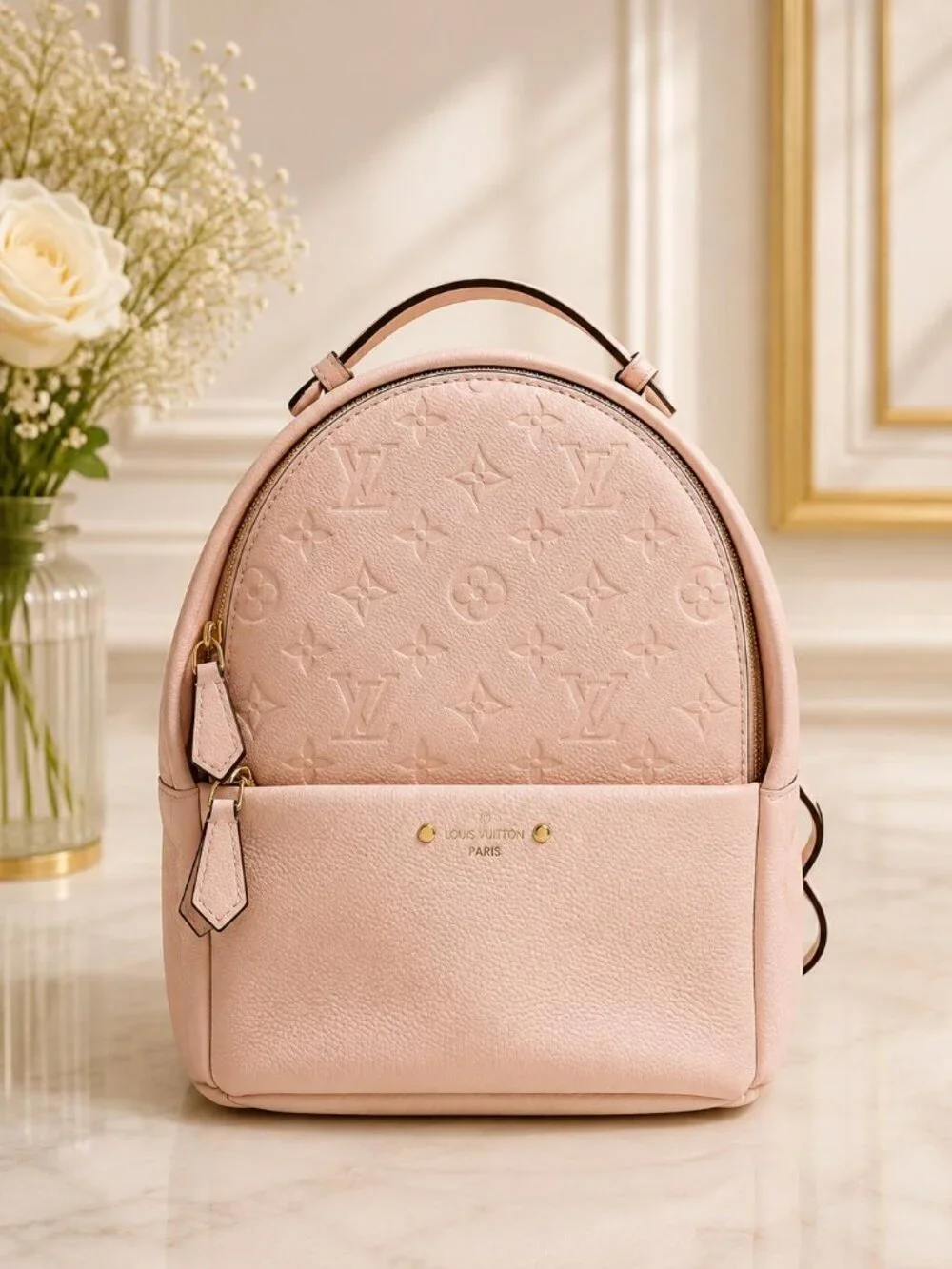 Louis Vuitton Pink Embossed Monogram Mini Backpack