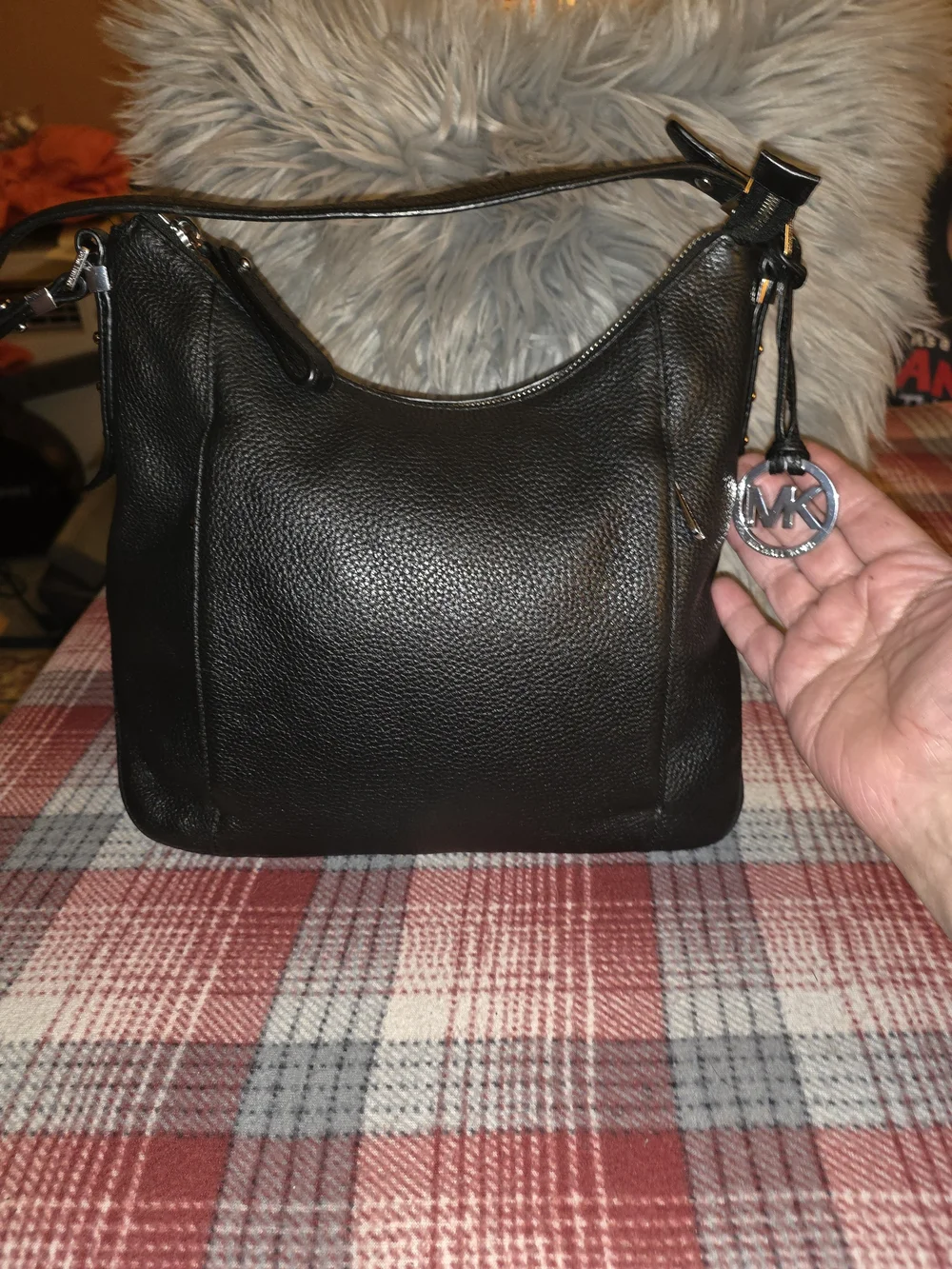 Michael Kors Black Pebbled Leather Hobo Bag