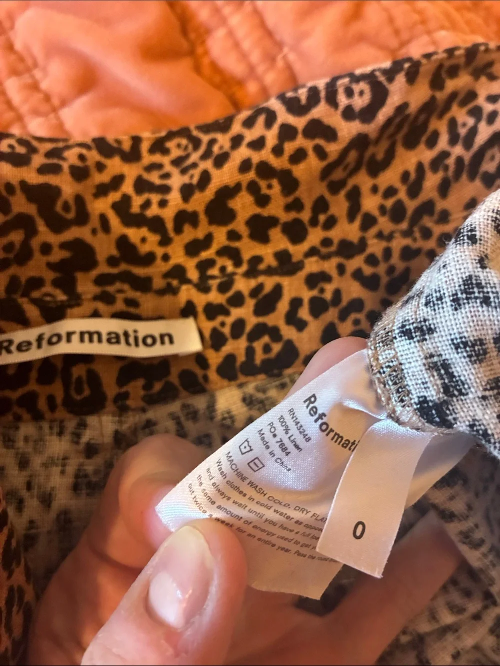 Reformation tag size