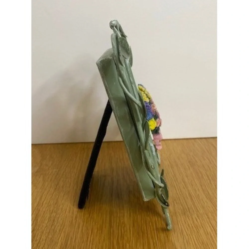 Unbranded Floral Vine Picture Frame Small 2x3 Green Good Cottagecore 3D Bouquet