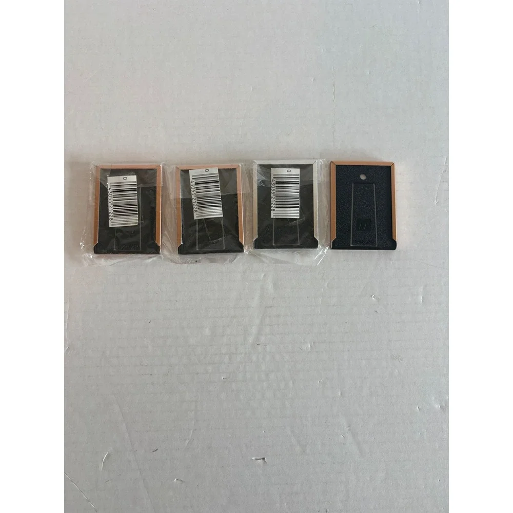Vintage Miniature Picture Frames Set of 4 Etched Floral Oval Metal 2x3