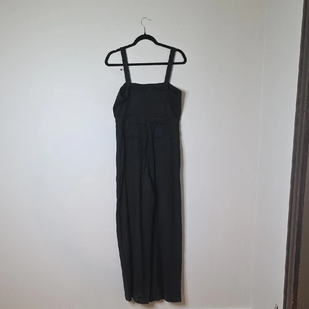 Banana Republic Linen Black Jumpsuit with Buttons Sz 4
