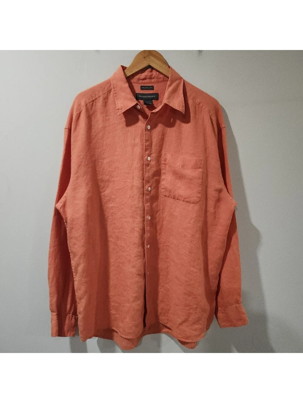 Banana Republic Linen Button Up Shirt Mens XL Cabana Preppy Summer Beach