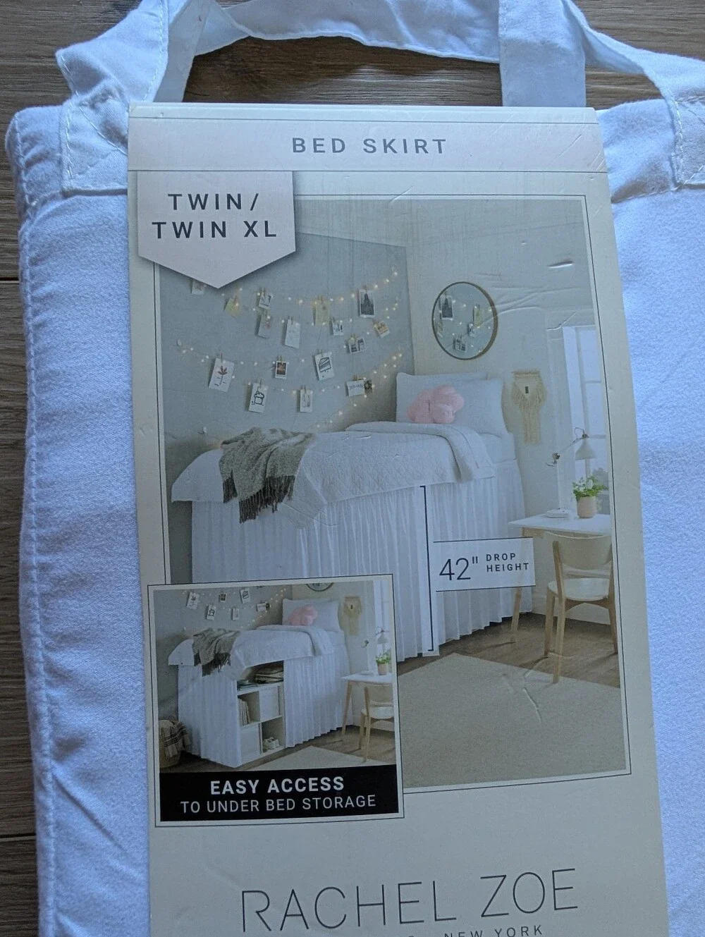 NWT Rachel Zoe White Bed Skirt for Lofted Dorm Bed