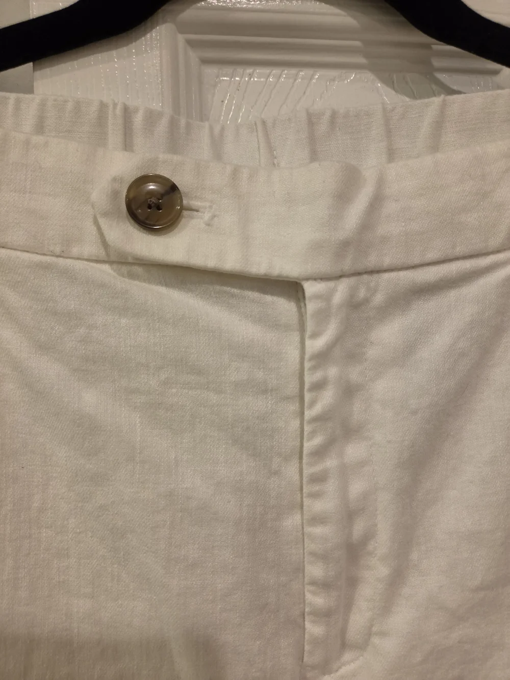 Banana Republic White Linen Wide-Leg Pants