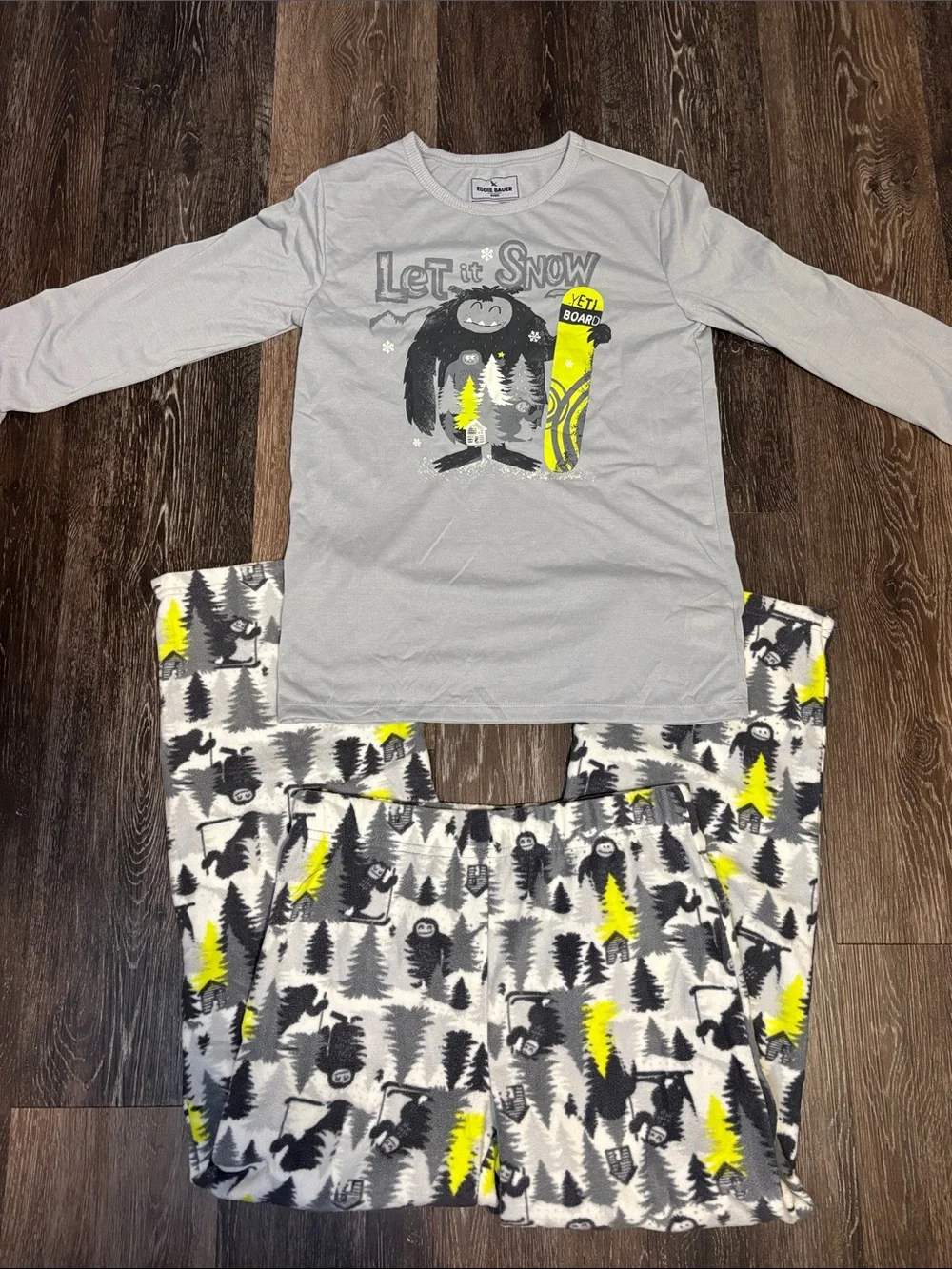 Eddie Bauer Set of 2 Pajama Long Sleeve Shirts and Pants Boys Size Large 14/16