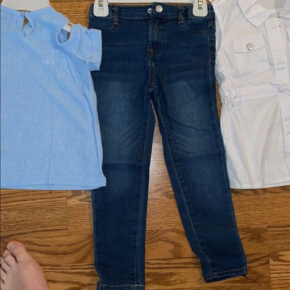 7 For All Mankind 3-Piece Shirt Jeans Vest 5T 6T two available