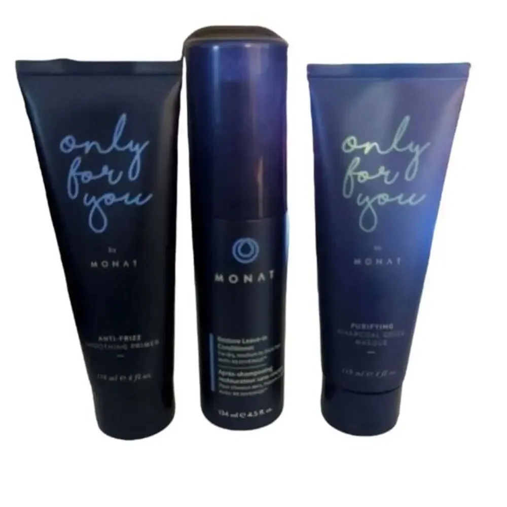 New Set 3  Monat Restore Leave-In Conditioner, Charcoal Masque, Smoothing Primer
