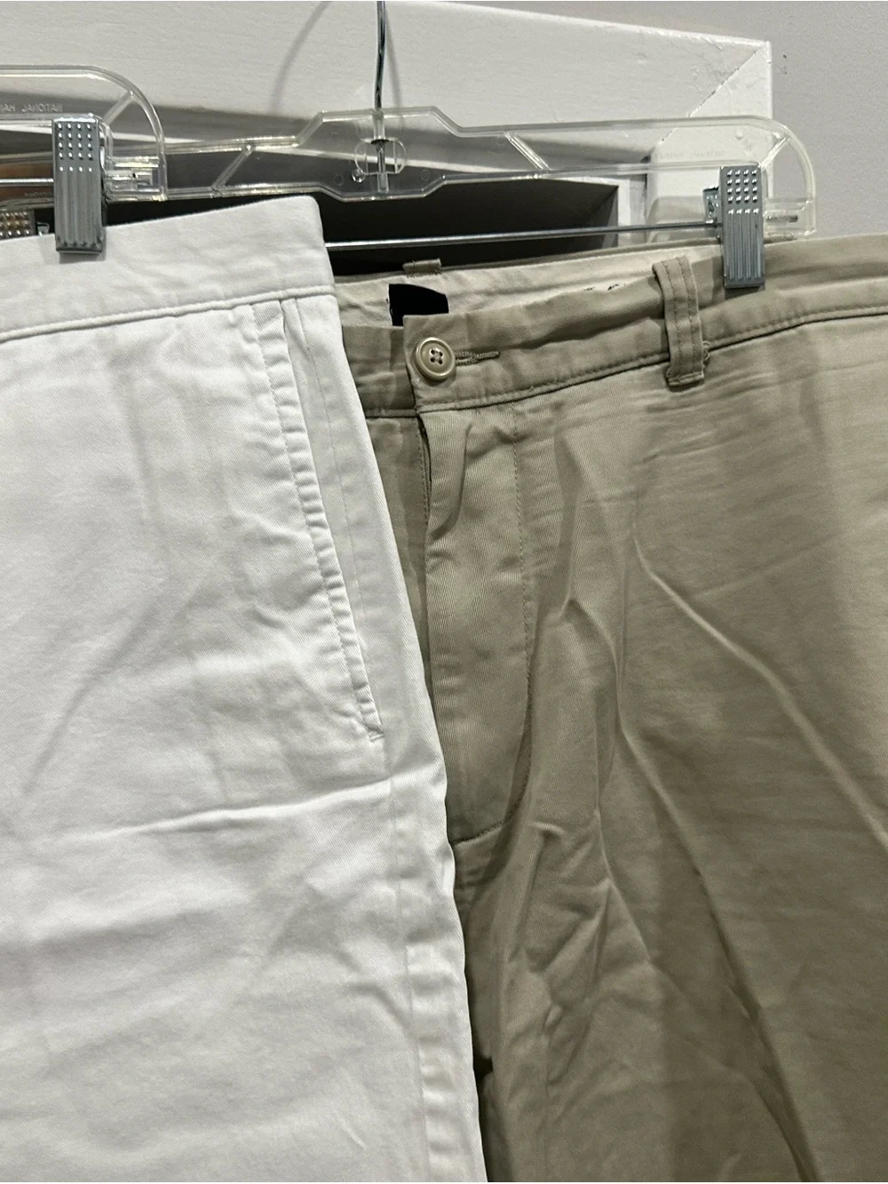 Men's Classic Cotton Shorts - White, Tan and Light Gray