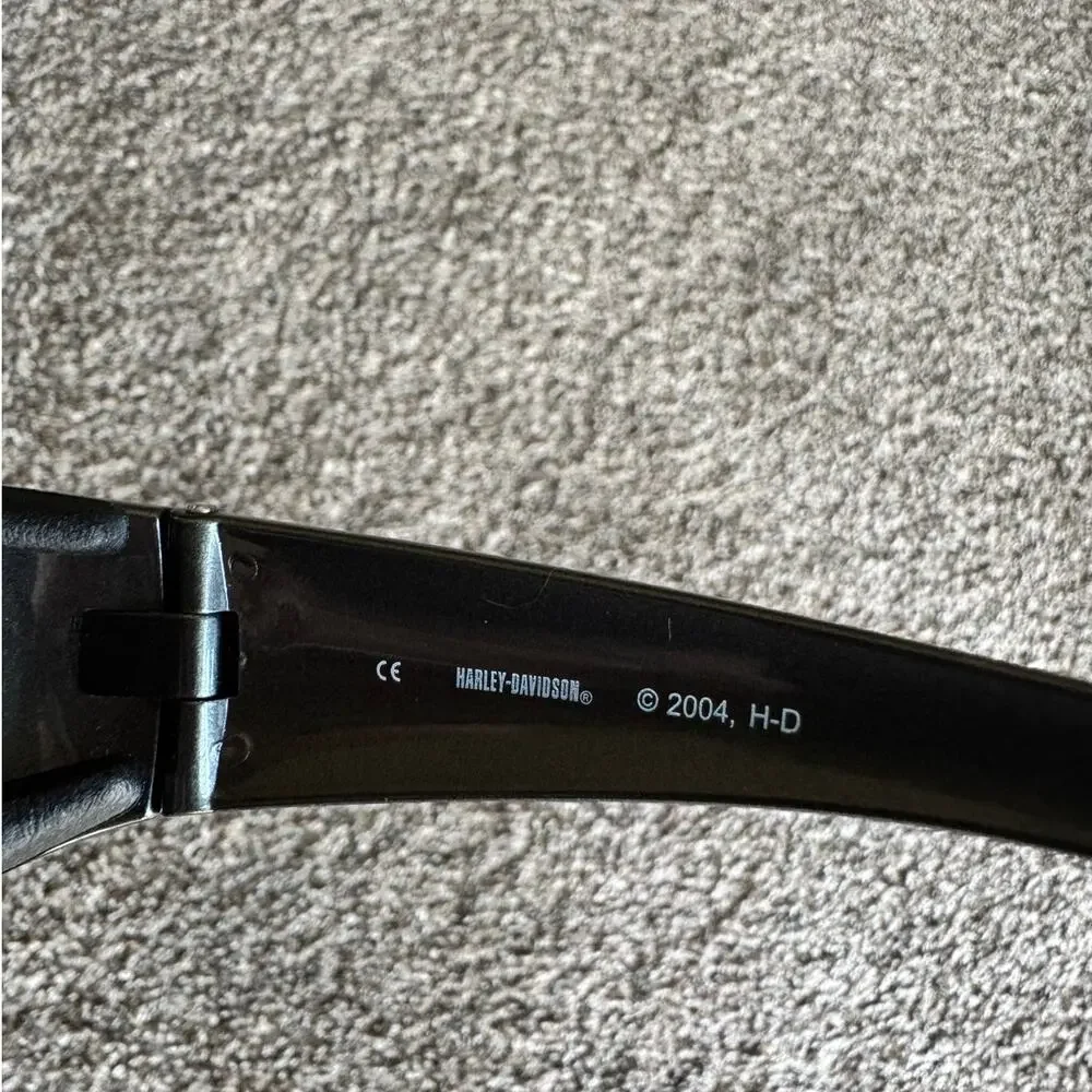 Vintage Harley-Davidson Wraparound Sunglasses Black Smoke Lenses 2004 H-D