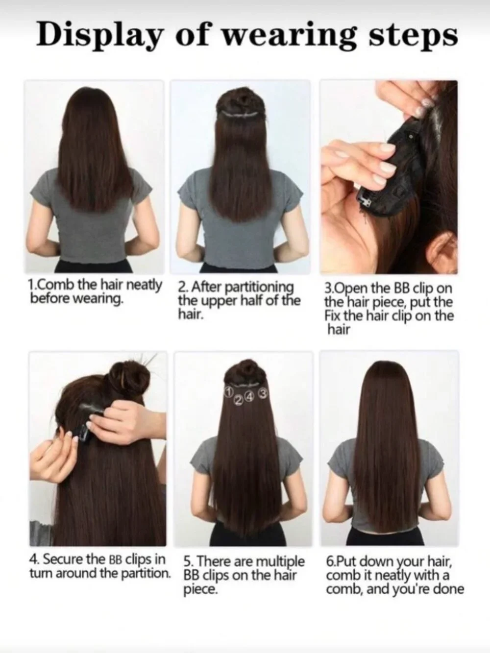 Human hair blend 24 In Balayage Blonde Hair Extensions Clip in Set