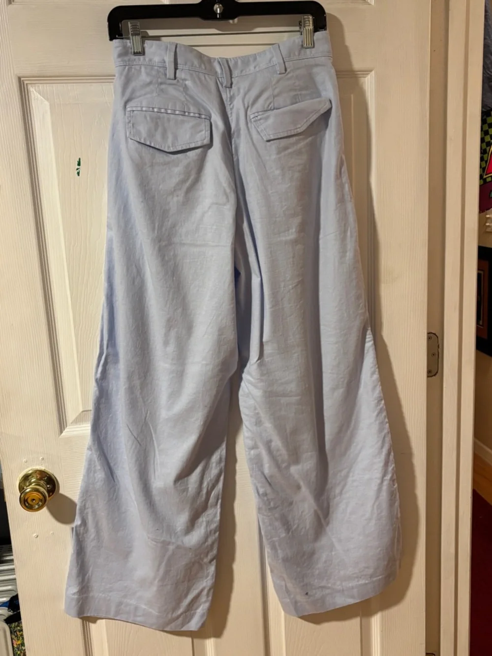 Banana Republic Light Blue Wide-Leg Women’s Linen Blend Dress Pants Trousers 4