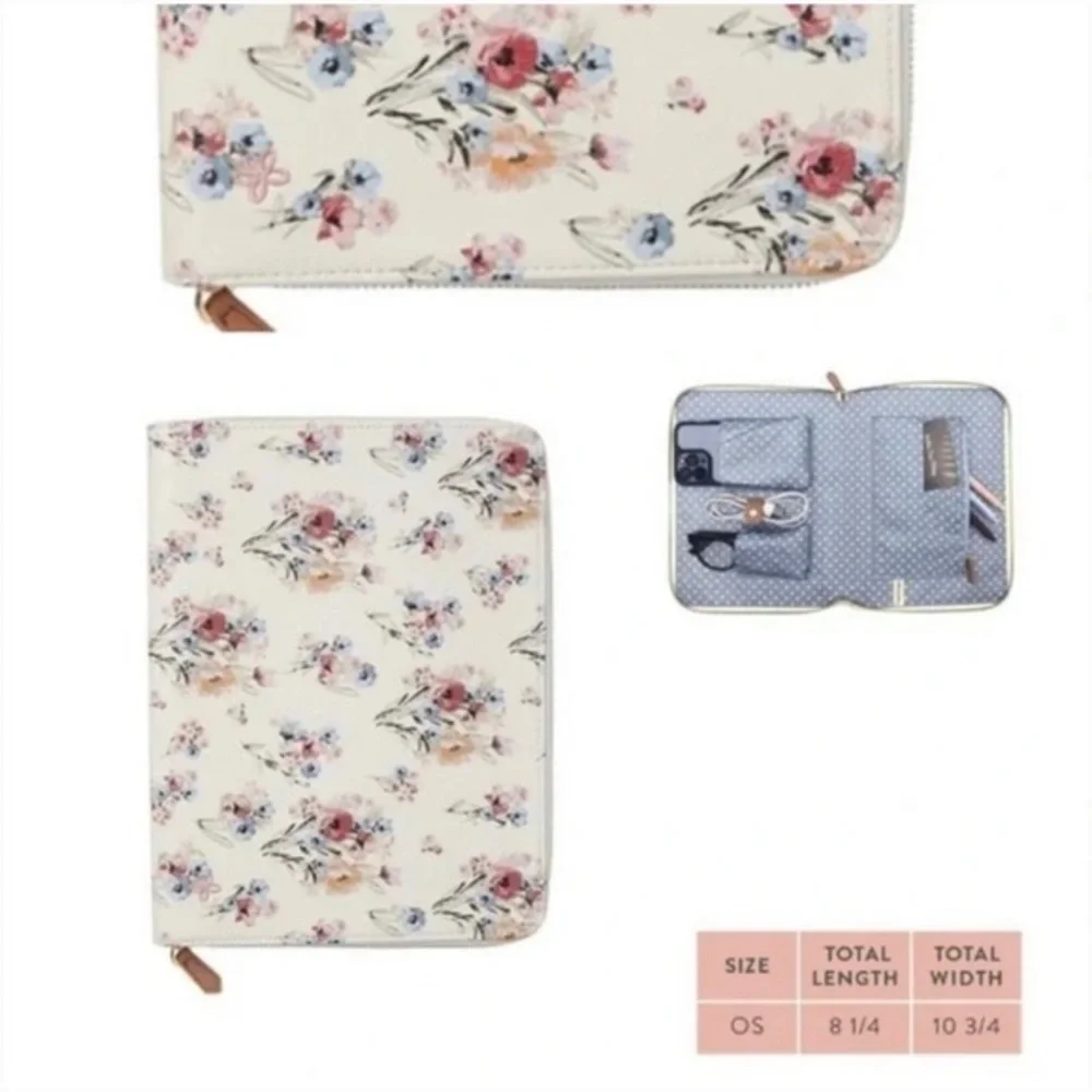 Matilda Jane On the Go Floral Tech Organizer Tablet Case Vegan Leather NWT