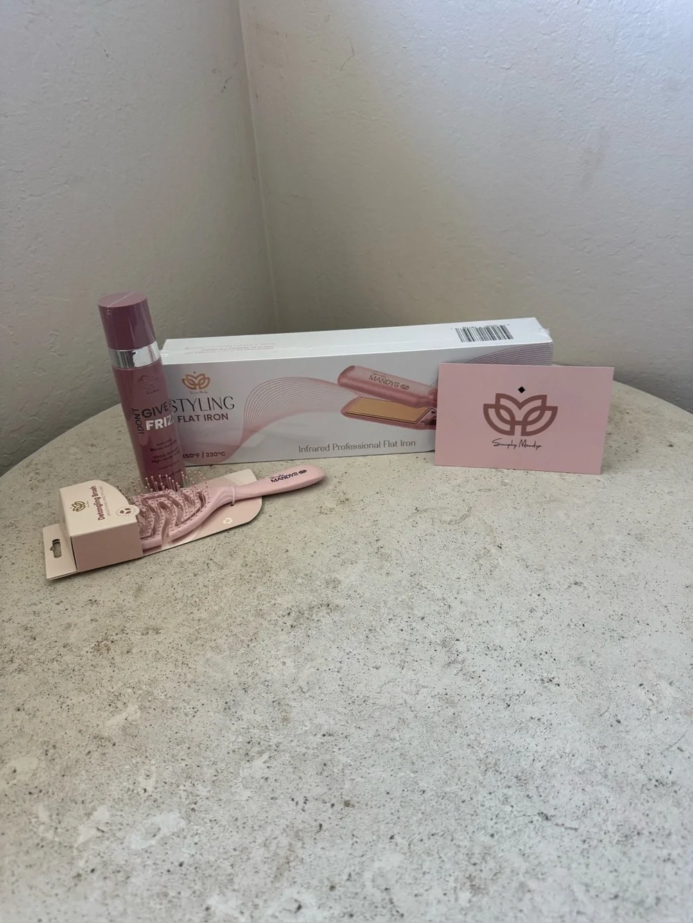 Pink Infrared Professional Hair Flat Iron - Smooth Styling Set