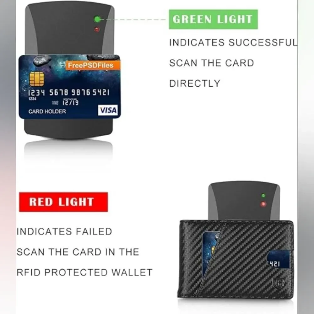 RFID Minimalist Bifold Slim Wallet with Money Clip 6 CC slots & 1 ID Win…