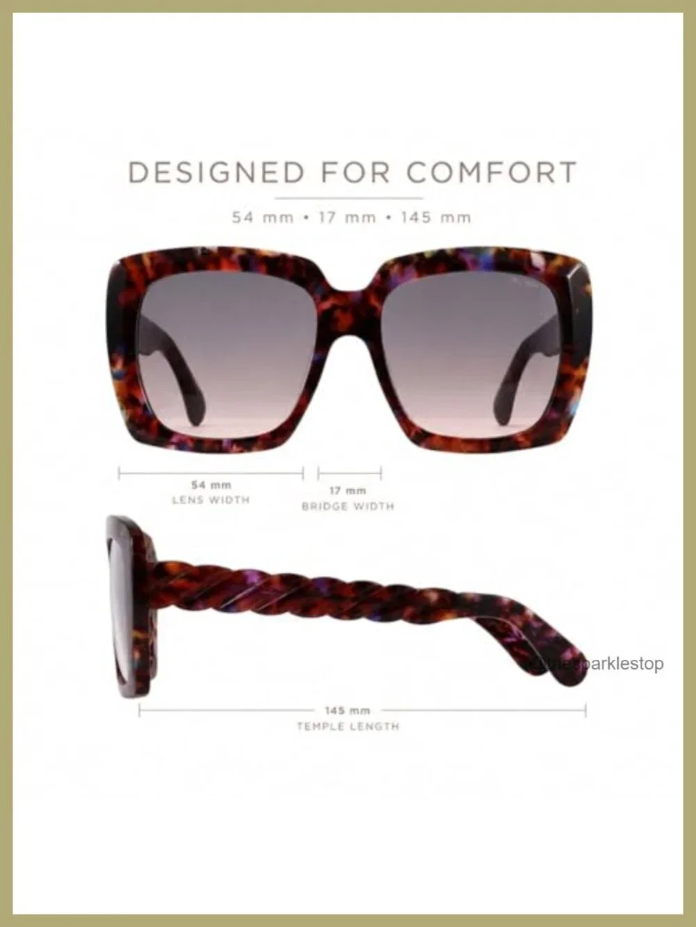 Oversized Square Sunglasses Women Retro Gradient UV Protection Lightweight