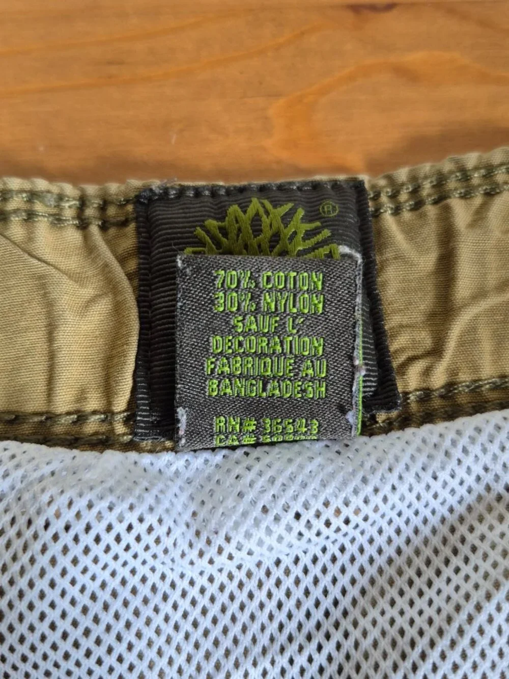 Timberland Swim Trunks Men's Khaki Belted Adjustable Waist Cargo Shorts Size L