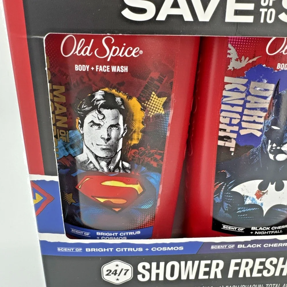Old Spice Body Wash Twin Pack 24 oz Superman Man of Tomorrow Batman Dark Knight
