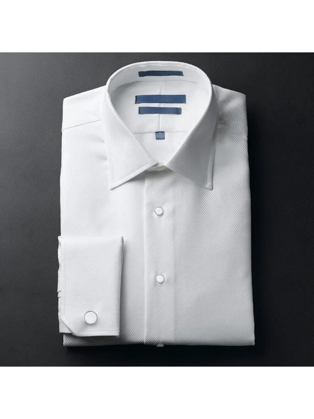 Classic Men's Tuxedo Shirt & Cufflink Set - Mother-of-Pearl Button, Formal Wear