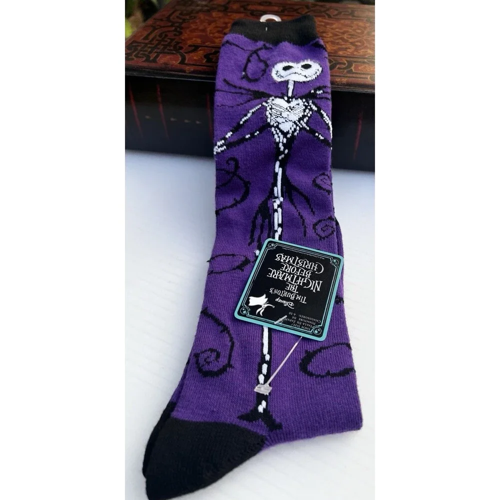 Disney Nightmare Before Christmas Jack Skellington Crew Socks NWT Shoe 4-10