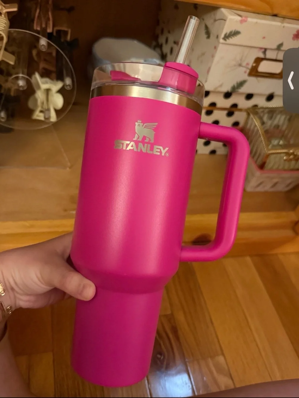 Stanley Hot Pink Insulated Tumbler with Handle and Straw Lid