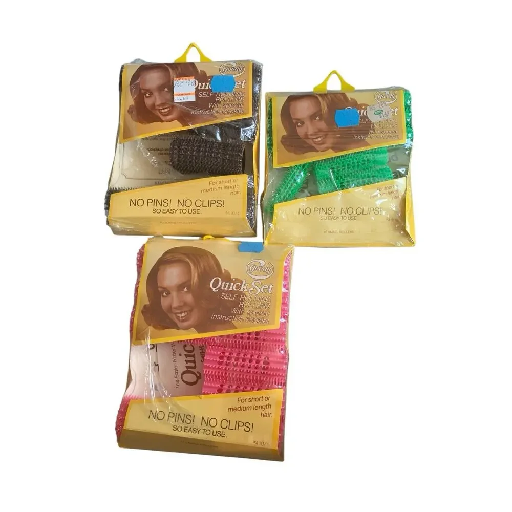 READ Vintage Goody Small Quick Set Self Holding Rollers Short Hair SMALL‎ LG JUM