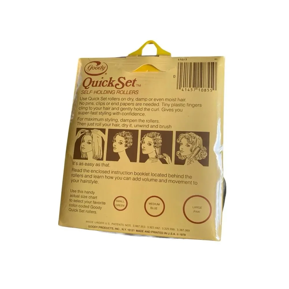 READ Vintage Goody Small Quick Set Self Holding Rollers Short Hair SMALL‎ LG JUM