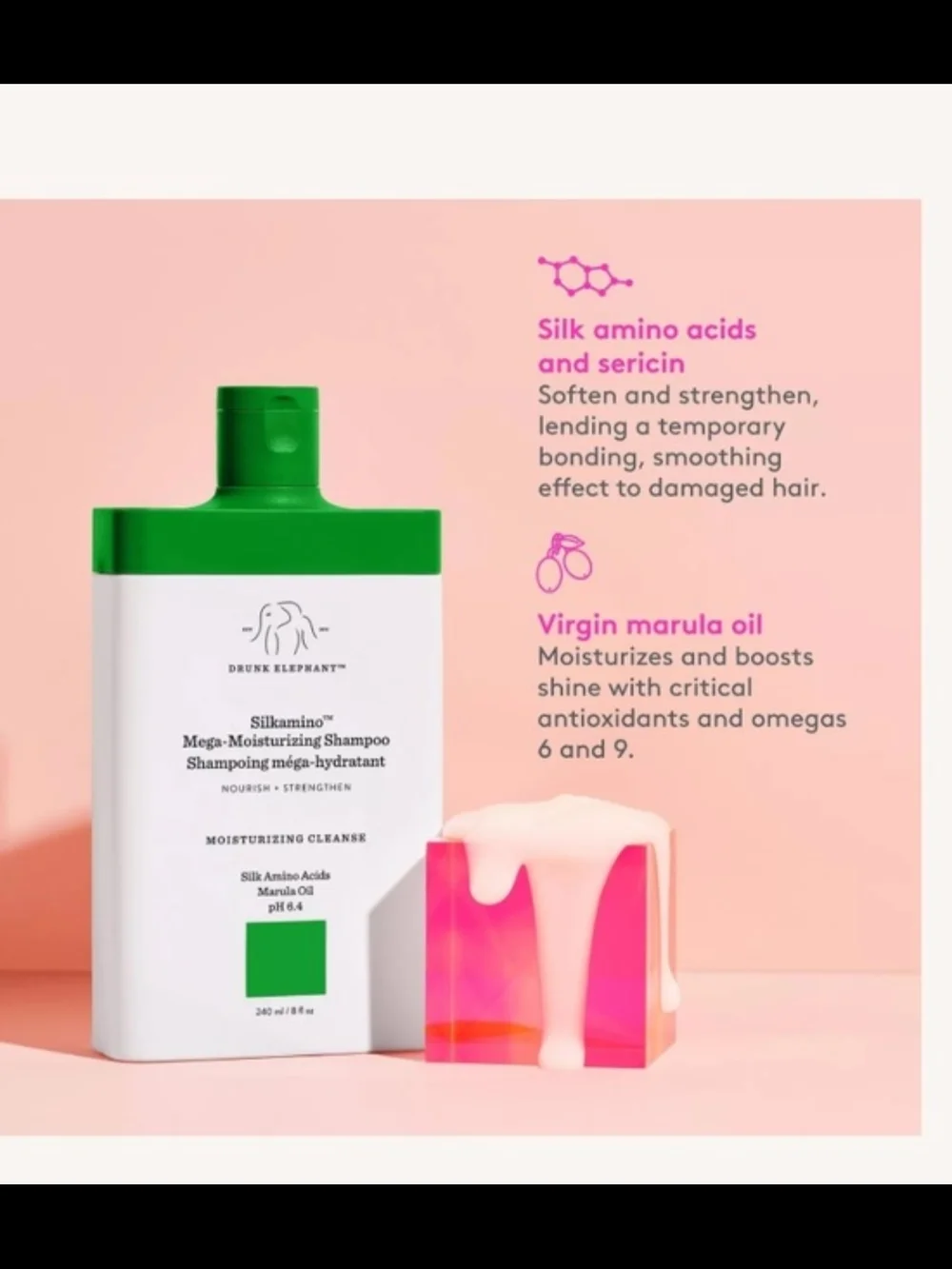 Drunk Elephant Silkamino Mega-Moisturizing Shampoo NEW