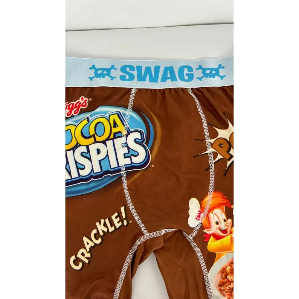 SWAG Cereal Aisle Boxer Briefs Cocoa Krispies Mens Size Large Brown New Kelloggs