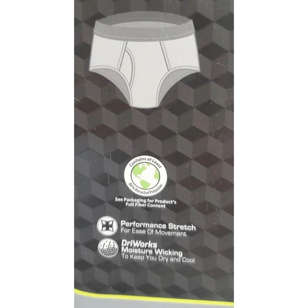 Athletic Works 3-Piece Mens‎ Brief Underwear Performance Moisture Wicking ~ Sz S