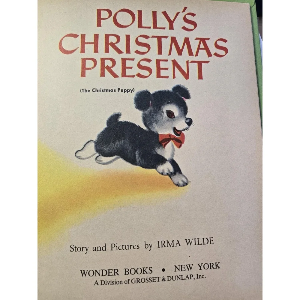 Vintage Polly's Christmas Puppy, Wonder Books, 1953 copyright,‎ hardcover