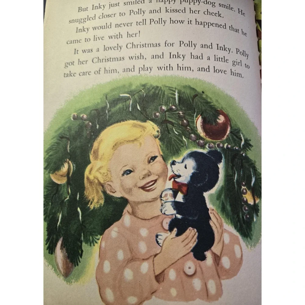 Vintage Polly's Christmas Puppy, Wonder Books, 1953 copyright,‎ hardcover