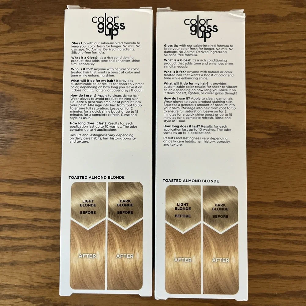 Clairol Instant Toning Hair Color Gloss Up, Toasted Almond Blonde, Temporary 2Pk