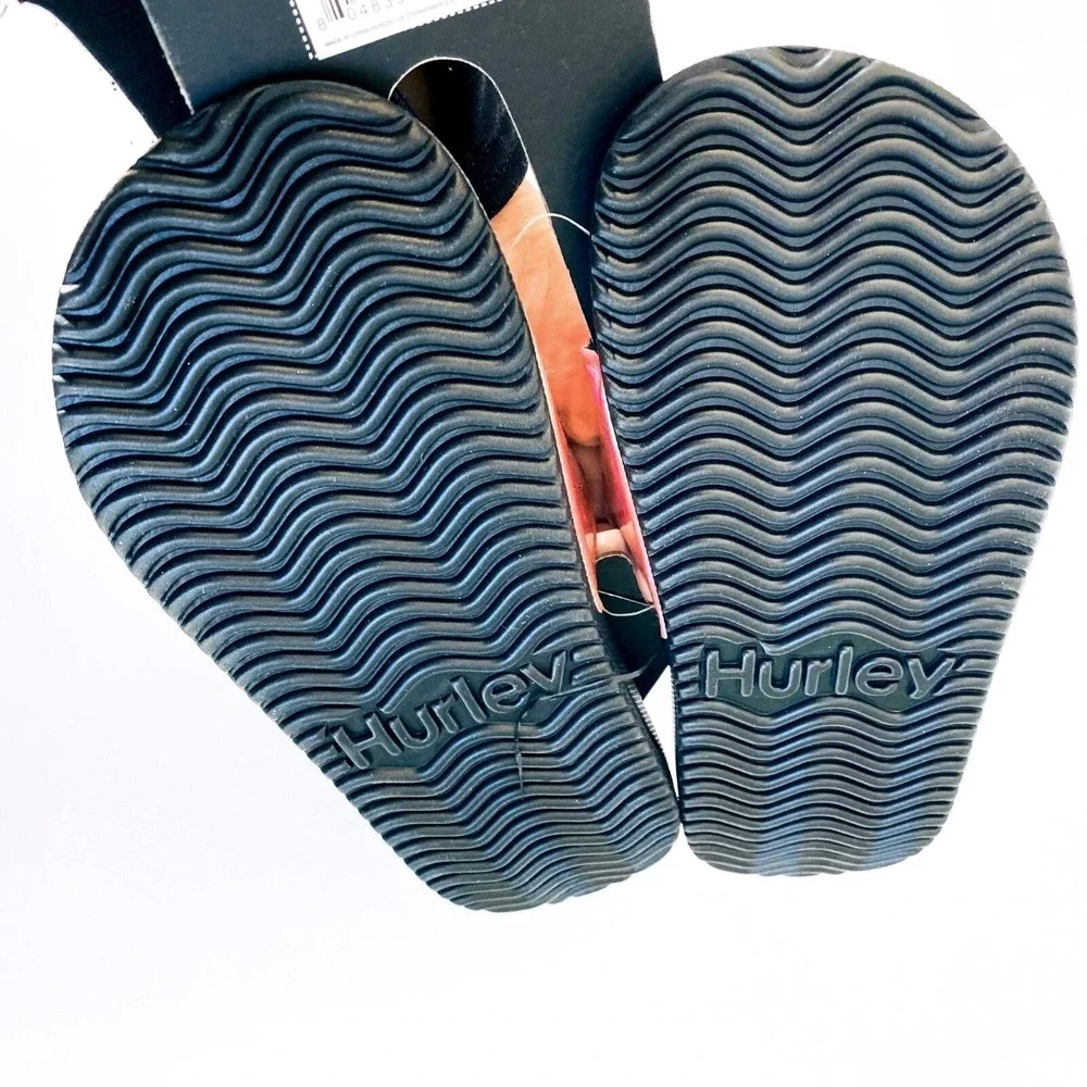 Hurley Kids Iridescent Pink Slide Sandals Cushioned Slip‎ On Sz 3 / #S8214