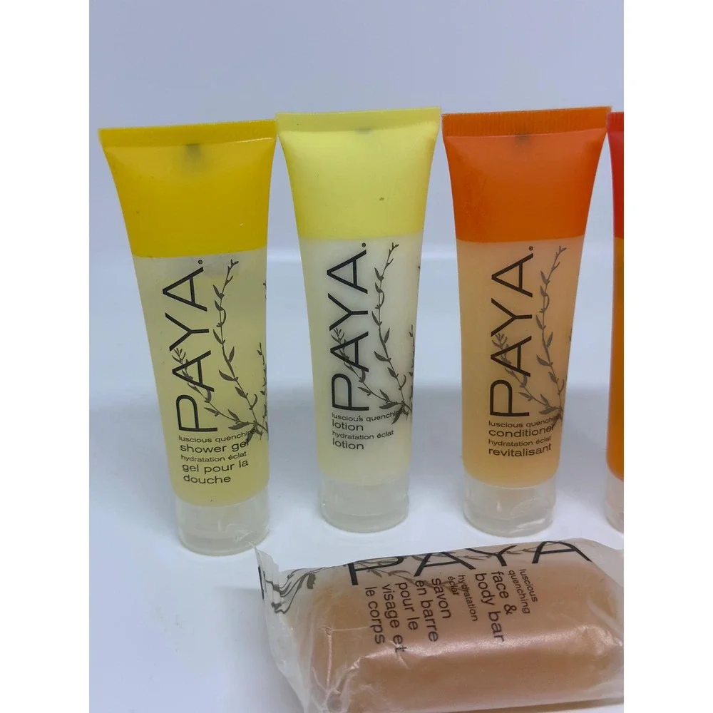 PAYA Travel Bath Essentials 5-Piece Set‎ Mini Shower Gel Lotion Shampoo Bar NEW