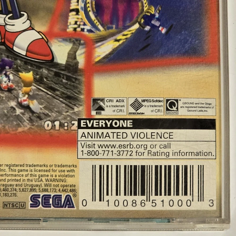 Sonic Adventure 1999 Sega‎ Dreamcast Complete Tested Working